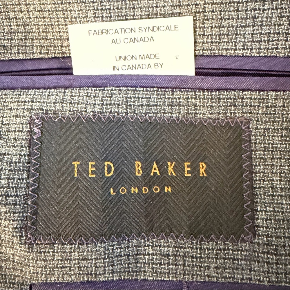 Ted Baker London Ralph CT Gray Wool Blend Blazer Size 40R 41555 - Picture 7 of 10